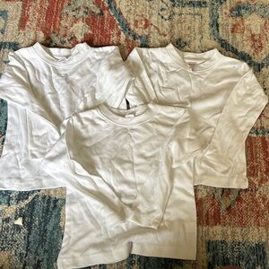 Kids Long Sleeve White Tees